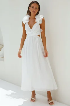 Whimsical Romance Midi Dress White