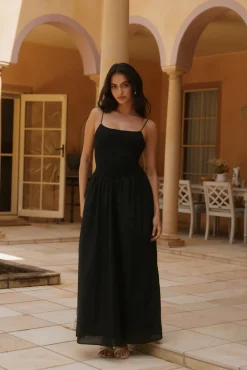 Whispering Willow Maxi Dress Black