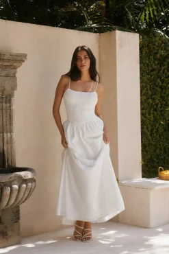 Whispering Willow Maxi Dress White
