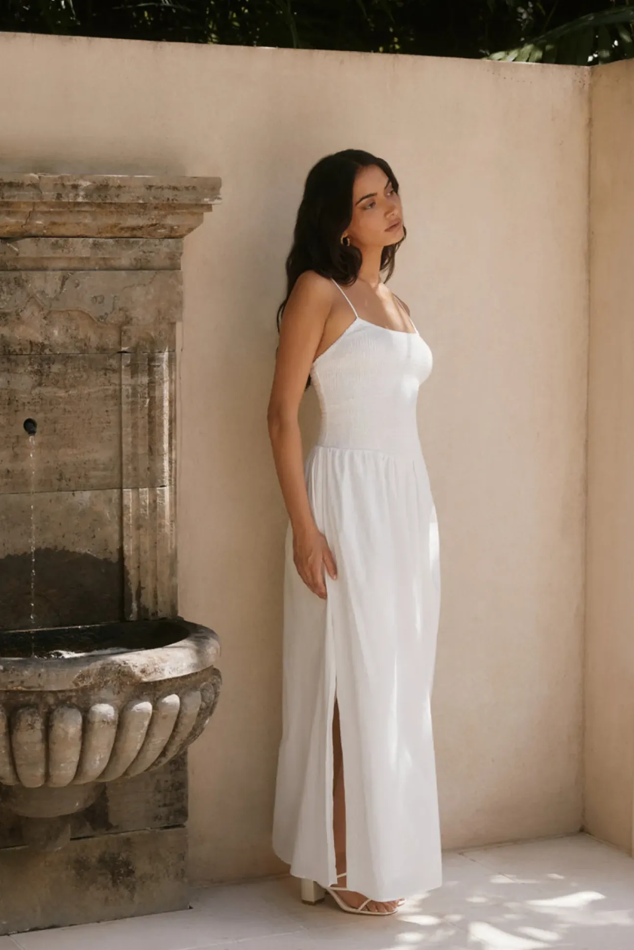 Whispering Willow Maxi Dress White
