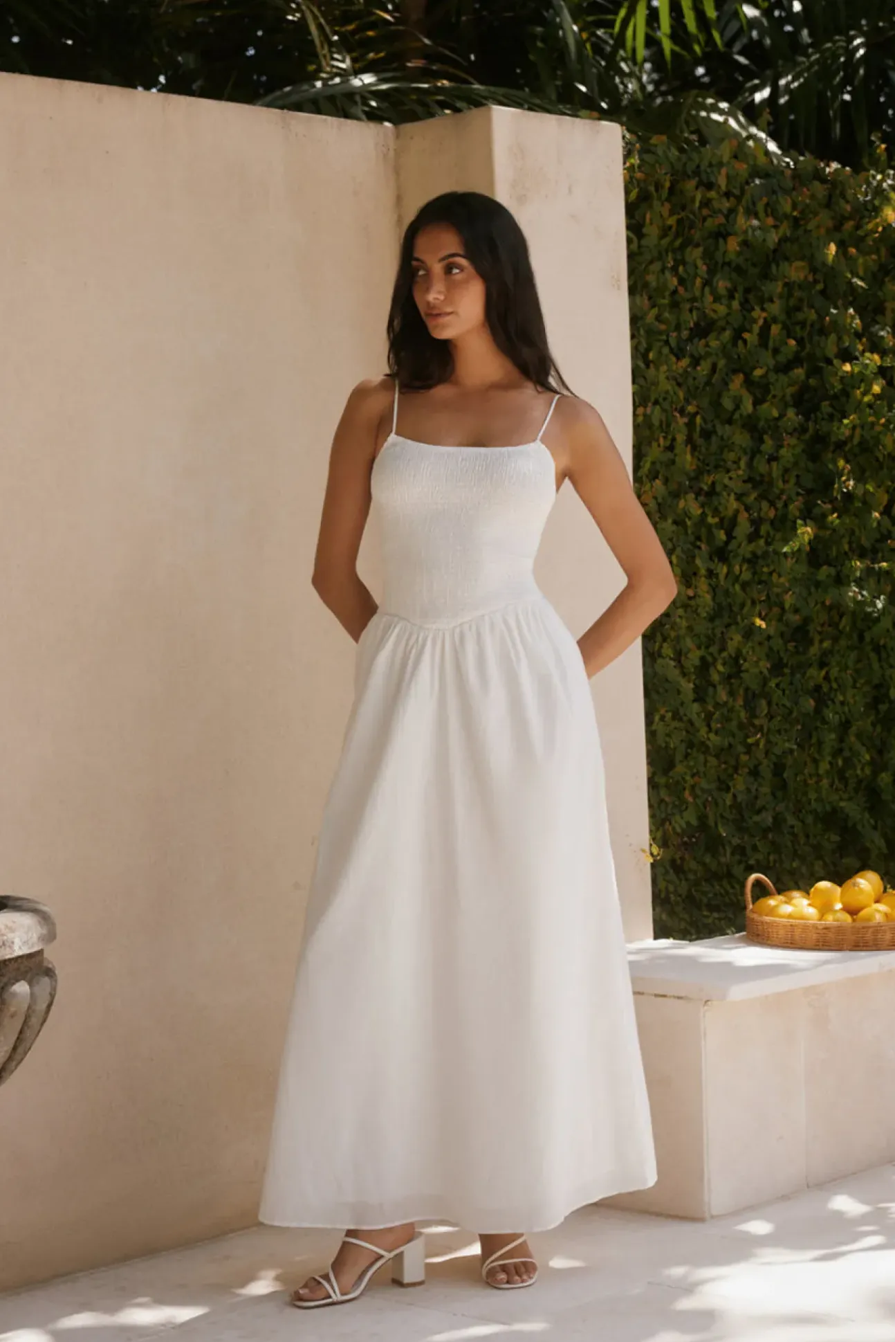 Whispering Willow Maxi Dress White