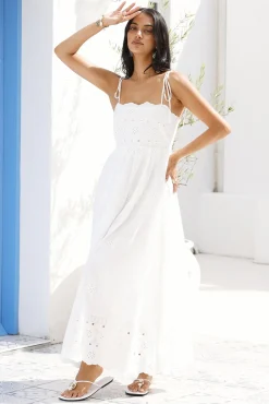 Whispers of Spring Maxi Dress White