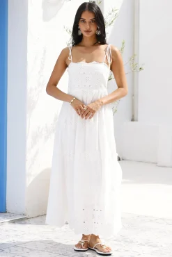 Whispers of Spring Maxi Dress White