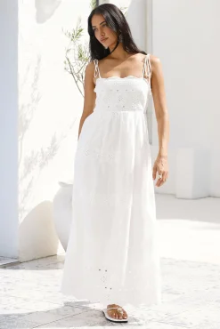Whispers of Spring Maxi Dress White