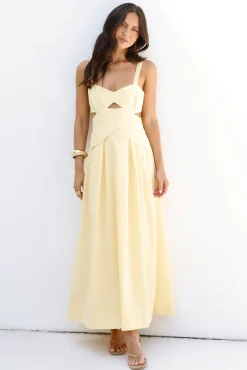 Wild Dahlia Maxi Dress Yellow