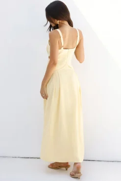 Wild Dahlia Maxi Dress Yellow