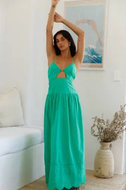Winery On The Coast Maxi Dress Green