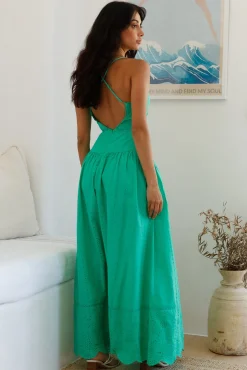 Winery On The Coast Maxi Dress Green