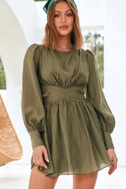 Wish From The Heart Dress Olive