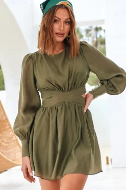 Wish From The Heart Dress Olive
