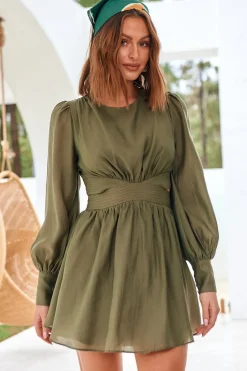 Wish From The Heart Dress Olive