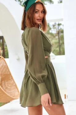 Wish From The Heart Dress Olive