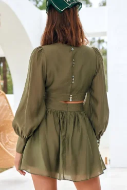 Wish From The Heart Dress Olive
