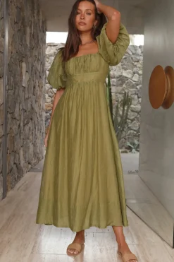 Without A Care Maxi Dress Green