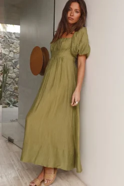 Without A Care Maxi Dress Green