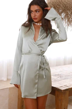 Wondering Why Mini Dress Sage