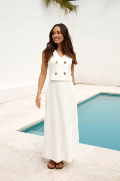 Yolanda Maxi Skirt White