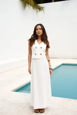 Yolanda Vest Top White
