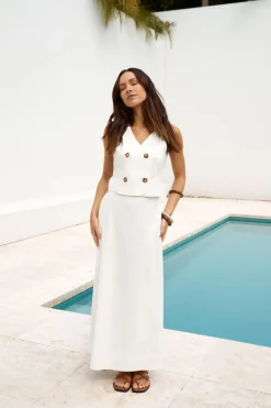 Yolanda Vest Top White