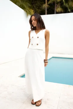 Yolanda Vest Top White
