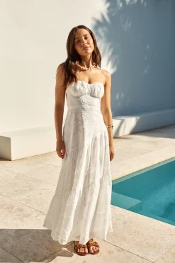 You and Me Strapless Maxi Dress White