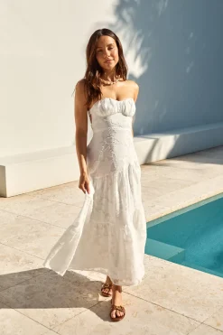 You and Me Strapless Maxi Dress White