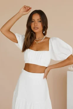 Yours For The Day Crop Top White