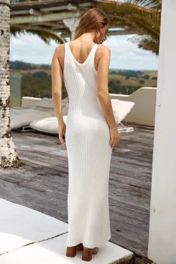 Youthful Glow Knit Maxi Dress White